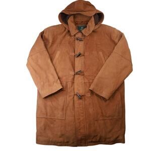 Vintage Orvis Nubuck Leather Toggle Duffle Coat